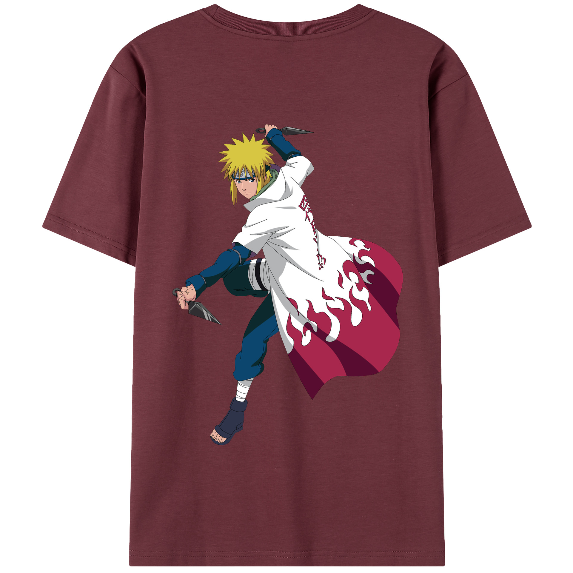（画像用） NARUTO -ナルト- 波風 ミナト Namikaze Minato 綿100％半袖Tシャツ（背面プリント）